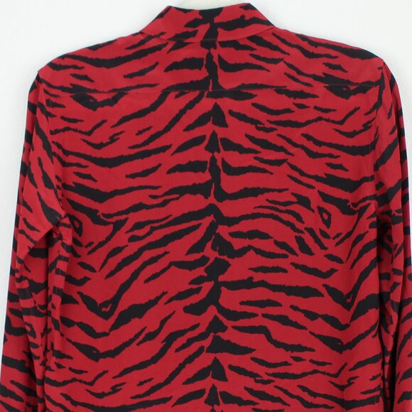 NEW Saint Laurent Red Zebra Silk Blouse– Statement Top for Work Events & GNO - Picture 12 of 15